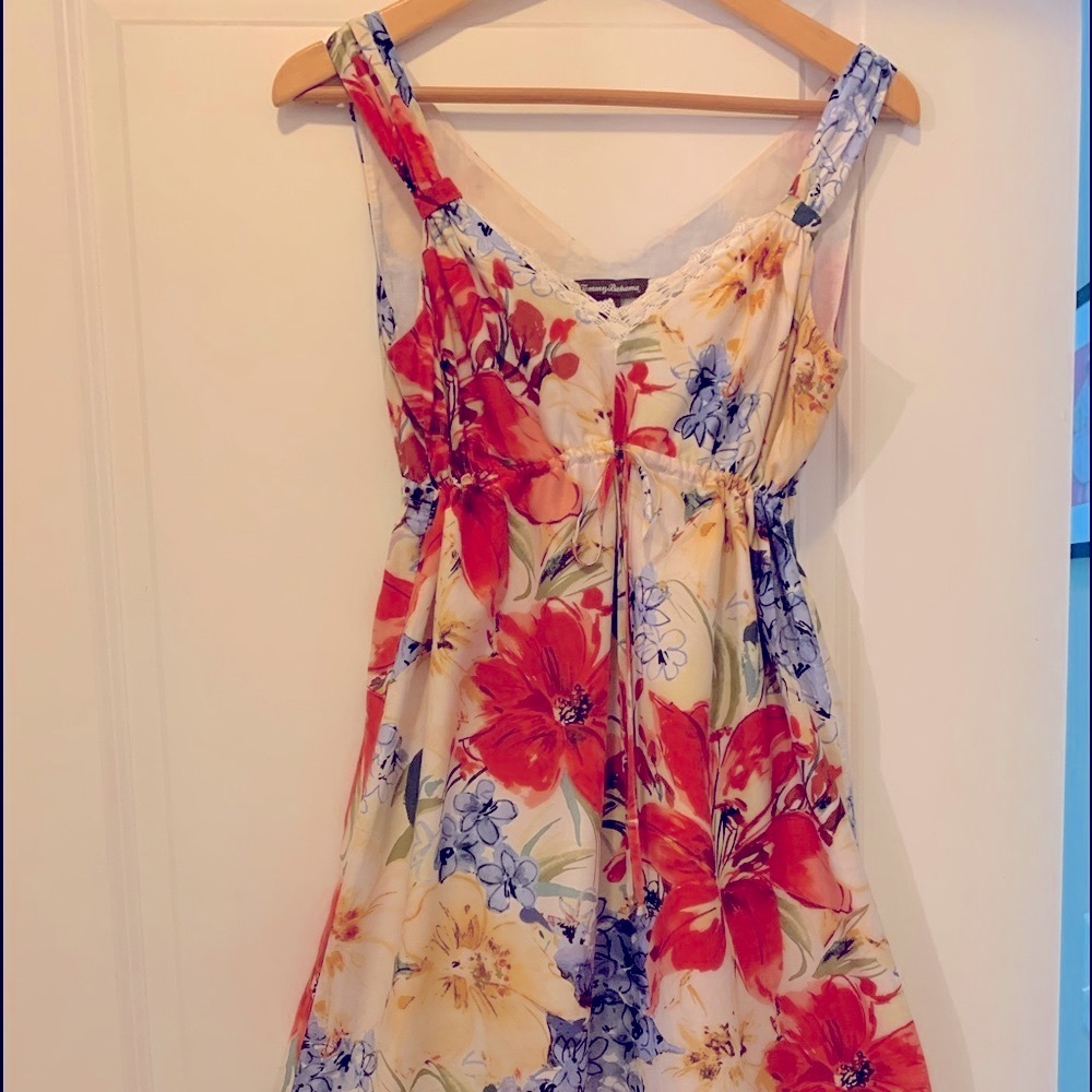 Tommy Bahama Adjustable Empire waist Tank/Sundress in Vibrant Floral, EUC